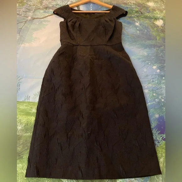 Adrianna Papell Jacquard Cap Sleeve Sheath Dress, Black, Size 4, EUC - Picture 11 of 11